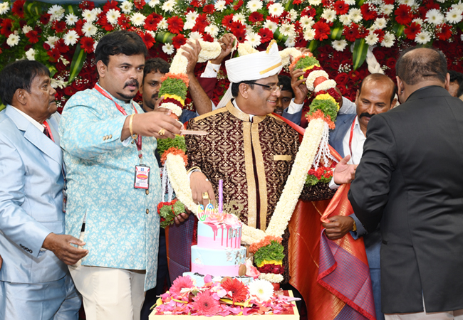 Bro Andrew Richard celebrates his 60th Birthday with grandneur amidst a large number of devotees here on Sunday, 16th, 2023, at Grace Ministry Prayer Centre Budigere in Bangalore with a myriad of wishes.